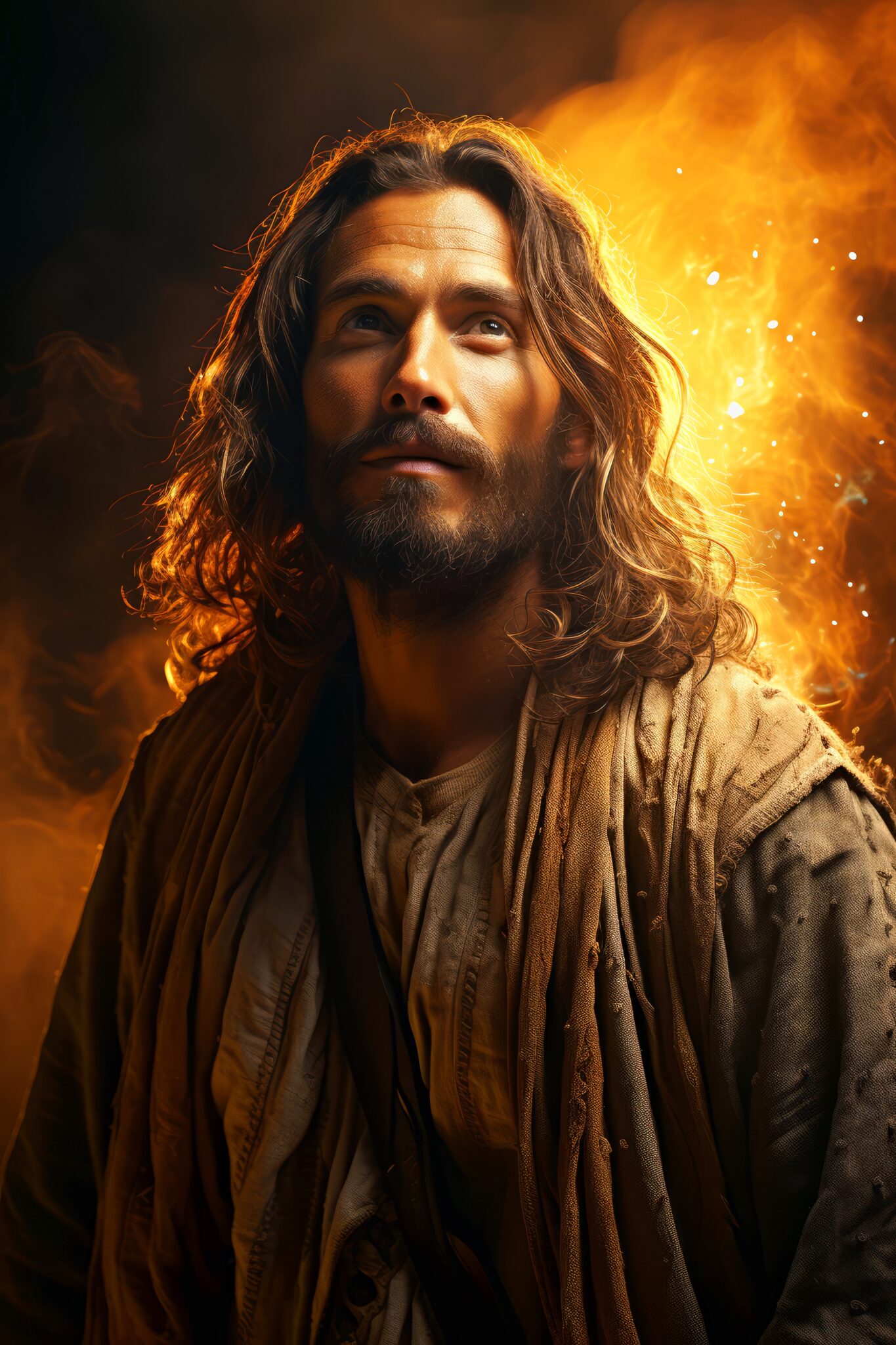 retrato de jesus ao ar livre